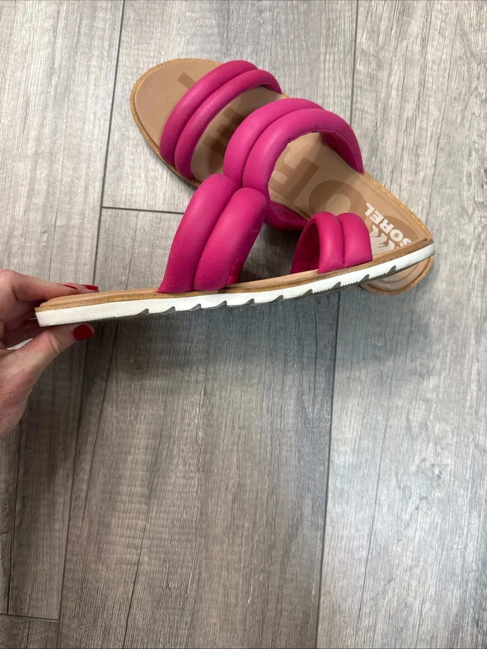 Sorel Women's Fuchsia Padded Double-Strap Slide Sandals